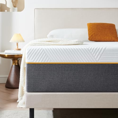Sleremind Matratze, 160 x 200 x 22 cm, mittlere Härte, ultra-atmungsaktiv, Memory-Schaum, 7 Zonen, wendbar, Orange
