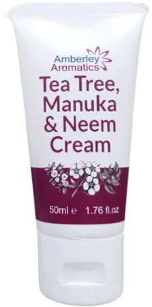 Tea Tree, Manuka & Neem Cream-Moisturising 50ml, Nourishing, for Dry, Chapped & Cracked Skin, Eczema, Psoriasis, Anti-fungal, Antiseptic, Anti-Itch, Jock Itch