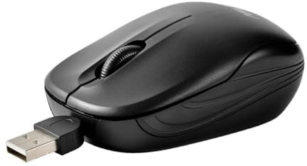 Souris Filaire Rétractable USB, 1000DPI Souris Optique de Voyage pour Ordinateur Portable, Souris de Jeu Plug and Play (Noire)