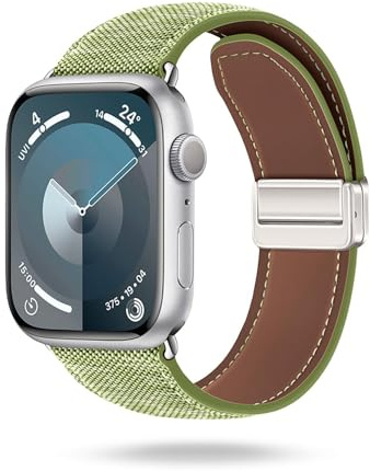 ONEFLOW Denim Loop kompatibel mit Apple Watch, Armband aus Jeans Stoff, Ersatzarmband in Demin Design, Textil iWatch Armbänder Damen Herren Ersatz Watch Band Magnetisch