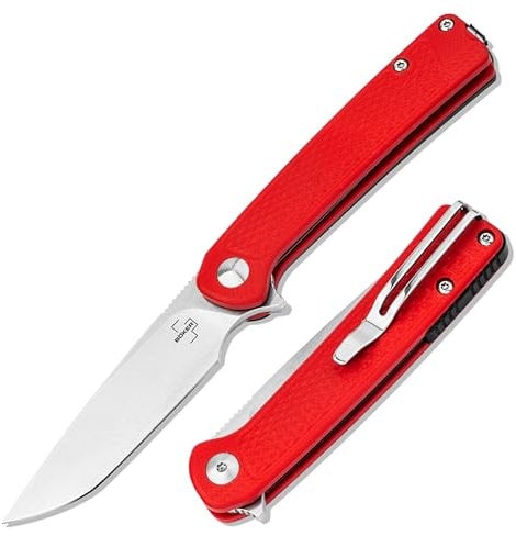 BÖKER PLUS Fire Ant Red - Profi Flipper Klappmesser mit Detent Ball - leichtes Profi Taschenmesser 42a konform - EDC Messer mit Pinzette & Clip - Droppoint Faltmesser