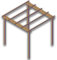 Pergola in Legno da Giardino Slim, da 300x300 cm, in Legno Impregnato Classe IV, Personalizzabile