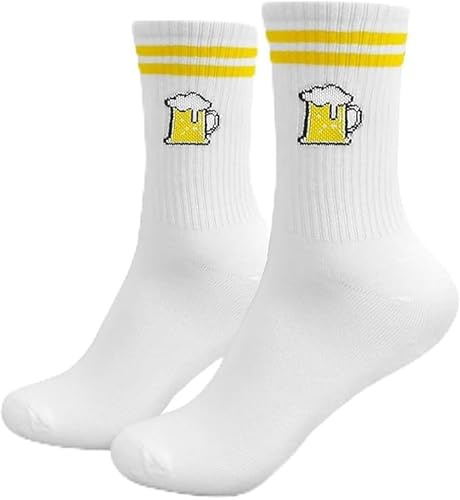 Cadimus Bier Socken 39-46, Lustige Socken, Biersocken, Geburtstagsgeschenk, Bier Geschenke für Bierfest Weihnachten Neujahr