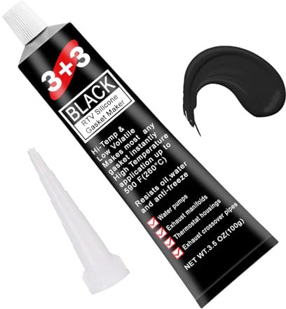Hsypti Mastic d'étanchéité pour moteur noir, 85 g, silicone haute température jusqu'à +260 °C, mastic de culasse d'échappement mastic d'étanchéité en silicone pour réparation de machines automobiles