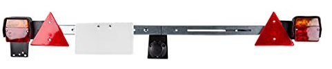 Generisch Anhänger Lichtleiste | 7 Pol-Stecker | 1200-1600 mm verstellbar | mit Steckdose, Rückstrahler & Kennzeichenhalter