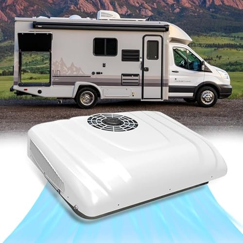 YXFAZPP Climatiseur de Toit RV, unité de climatisation 12V DC, climatiseur de Toit RV de 7000 BTU, pour Camion, Van, Camping-Car. (12V)