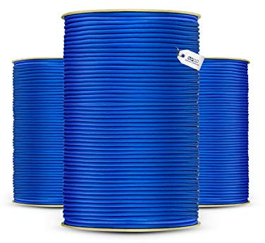 DQ-PP Corda in gomma blu – 5 mm – 100 m – Cavo di gomma elastico per teloni