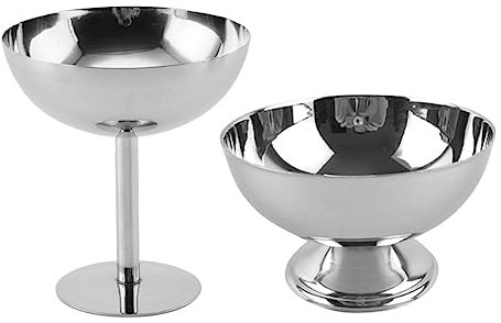 TOPPERFUN 2 Pezzi Coppette Gelato Acciaio Inossidabile per Dessert e Cocktail Design Feste e Speciali