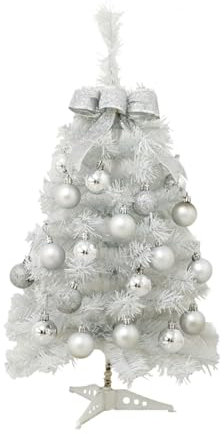 LIXSAZSE Mini árbol de Navidad en para Blanco con Luces LED, árbol de Navidad Artificial de ensueño con iluminación de PVC