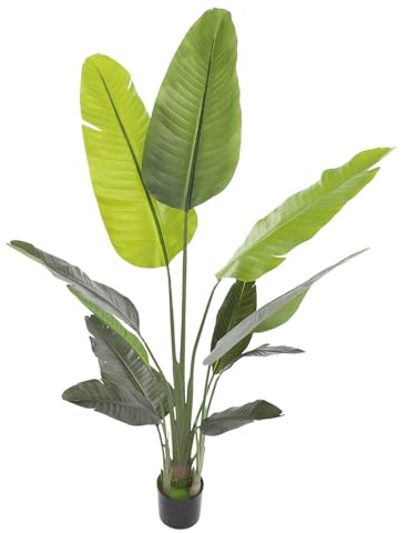 KAPIPALA Künstliche Palme 180 cm – Große Kunstpflanze mit Realistischen Blättern, Pflegeleichte Deko für Wohnzimmer, Büro & Balkon – Tropische Kunstpalme aus PE (Reisepalme, Bananenpflanze Stil)