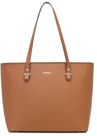 Pahajim Handtasche Damen Groß Tote Bag PU Leder Shopper Tasche Damen Schultertasche für Arbeit, Reisen und Einkaufen(Braun)