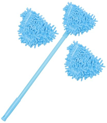 Retractable 180 Degree Rotating Floor Mop Mini Triangle Chenille | Replacement Mop Head, Compact Hand Held Mop for Household Use, Easy Storage