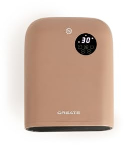 CREATE/WARM WALL/Wand- oder Bodenheizung mit WLAN Mokka/App-Steuerung, bis zu 20m², Öffnungsfenstererkennung, Kippschutz, 3 Modi, LCD-Display, 2000W