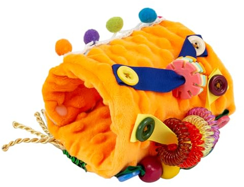 Sensorische Nesteldecke für Demenzkranke & Demenz Muff - Orange | Fidget Spielzeug, Anti-Stress Handgelenk-Manschette, Beschäftigung & Hilfsmittel für Alzheimer, Senioren, Autismus