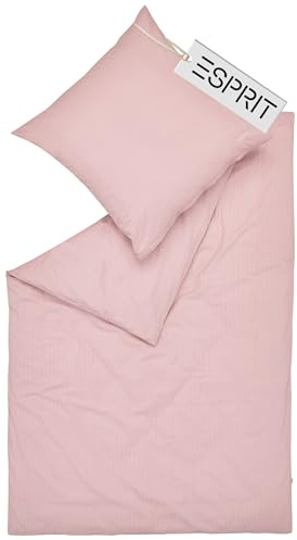 Esprit Flanell Winterbettwäsche 200x200 Baumwolle rosa - Luxus Bettwäsche-Set 3teilig Öko - kuschelig warm & flauschig - 200 x 200 - Bettwäschebezug & Kopfkissenbezug 80x80cm - Weihnachten