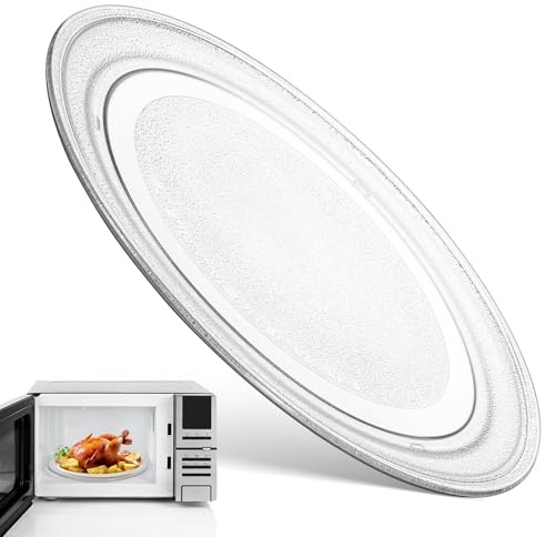 Plateau Tournant en Verre pour Micro-ondes 25, 5cm Blanc | Pièce de Remplacement, Base Plate à Fond Plat, Nettoyage Facile, Accessoire Four à Micro-ondes