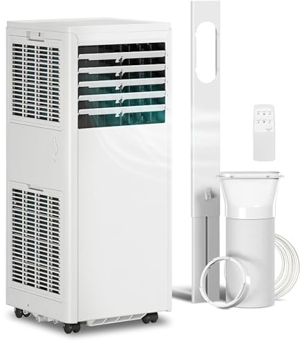 HOMCOM Aire Acondicionado Móvil 9000 BTU, Aire Acondicionado Portátil 4 en 1, Refrigeración, Deshumidificador, Ventilador, Modo Nocturno, Control Remoto Temporizador 24H, 2 Velocidades, Para Piezas