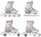 RAVEN Profession 4in1 Inlineskates Triskates Rollschuhe Schlittschuhe Inliner für Kinder und Erwachsene verstellbar (White/Pink, 31-35 (20,5cm-23cm))
