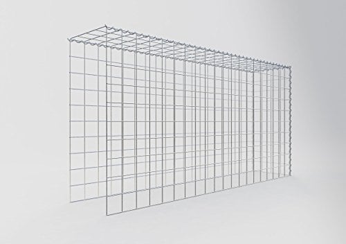 GABIONA Gabione zur Erweiterung (L x H x T cm: 200 × 100 × 40) – Steinkorb aus 4 mm Draht, Spiralverschluss – für Verlängerung in Länge und Höhe, ohne Stirn- und Bodengitter – Gabionenzaun
