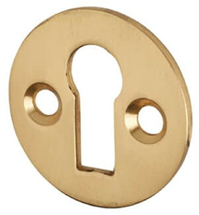 Rosace pour trou de serrure 32 mm avec vis, Laiton poli, 32mm