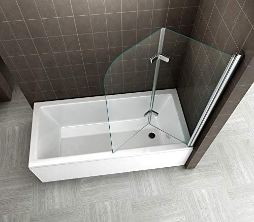 Pare-baignoire 140x140 cm en verre transparent