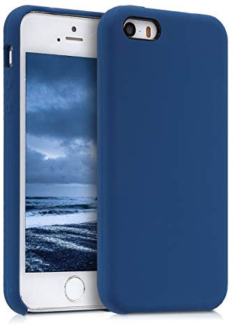 kwmobile Case Compatible with Apple iPhone SE (1.Gen 2016) / iPhone 5 / iPhone 5S Case - TPU Silicone Phone Cover with Soft Finish - Dark Blue