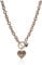 GUESS Women's Pave Heart with Logo Banner Pendant Toggle Necklace