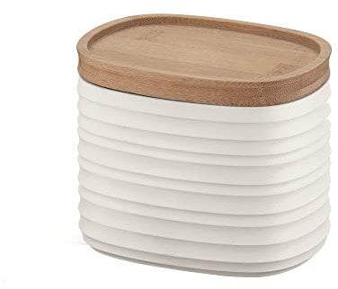 Guzzini - Tierra, Pot S avec Couvercle, Fabriqué à partir de Matériaux Recyclables - Blanc Lait, 12.3 x 9.4 x h 11 cm | 500 CC - 181801156