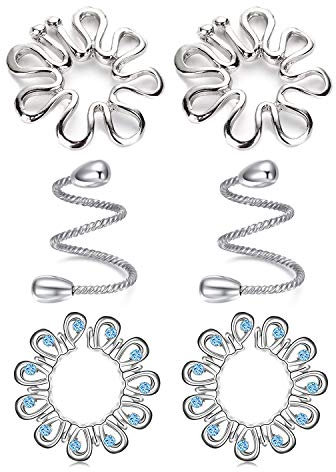 FECTAS Fake Brustwarzenpiercing Chirurgenstahl Kein Piercing Nippel Ring Clip Set mit Blume Faux Brustpiercing