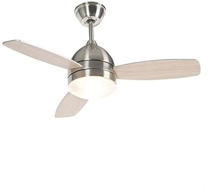 Qazqa - Modern Deckenventilator mit beleuchtung aus Stahl I Silber I nickel matt mit Fernbedienung - Rotar I Wohnzimmer I Schlafzimmer - Stahl Rund - LED geeignet E27
