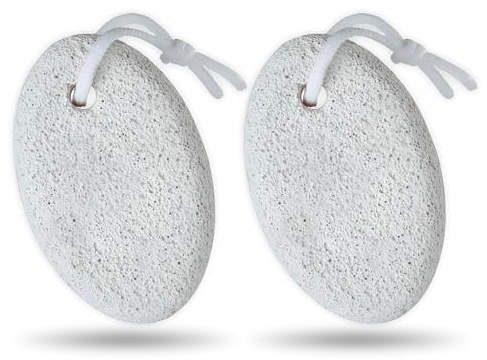 AKH® Natural Pumice Stone | Pack of 2 | White Callus Remover Natural Pedicure Tools for Hard Skin Feet and Hands | with Attached Piece of Rope for Hanging