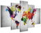 murando - Quadro Colorato 200x100 cm 5 Pezzi - Stampa su Tela Canvas in TNT Tessuta - Quadri Componibili Moderni Soggiorno Grandi - Murale Arte Decorazioni da Parete Decori - Continenti k-C-0118-b-m