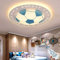 Moderne Kreative Fußball LED Deckenleuchte Kinderzimmer Licht Dimmbar Farbwechsel Junge Mädchen Augenschutz Deckenleuchte Wohnzimmer Schlafzimmer Kindergarten Dekoration Licht,Blau,42CM 24W