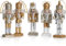 Ornativity Nussknacker Hängende Ornamente Figuren - Gold und Silber Glitzer Weihnachten Mini Holz König und Soldat Nussknacker Weihnachtsbaum Ornament Set - 5 Stück