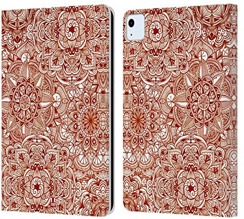 Head Case Designs Estampado Garabatos de Mandala Carcasa de Cuero Tipo Libro Compatible con Apple iPad Air 2020/2022