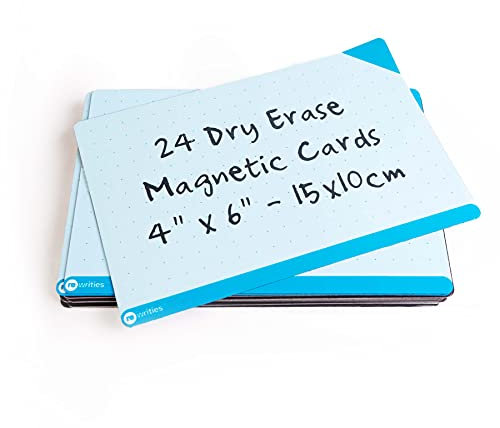 Rewrities Notes - 24 Dry Erase Magnetkarten für Aufgaben, Planung, Projekte, Scrum, Kanban, Organisation - Wiederverwendbare Notizen für Whiteboard - 10 x 15 cm - Blau