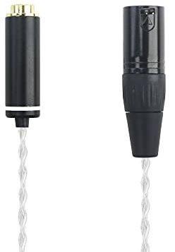 HansnBy Adaptateur audio XLR 4 broches vers câble OCC symétrique 4,4 mm avec câble plaqué argent