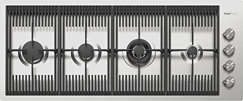 Piano Cottura 4 fuochi a Gas da 111 cm Piano Inox Spazzolato