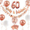 Rotgold Sixty & Fabulous Happy 60th Birthday Banner Girlande Folienballon 60 für Damen 60. Geburtstag Dekorationen zum 60. zum Aufhängen von 60 und fabelhaften Prost bis 60. Geburtstag Partyzubehör