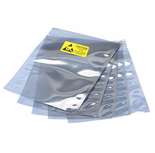 sourcing map Anti Static Bags Shielding Bag 50pcs 4.3x6inch(11x15cm) Open Top with Labels for Hard Drive HDD SSD