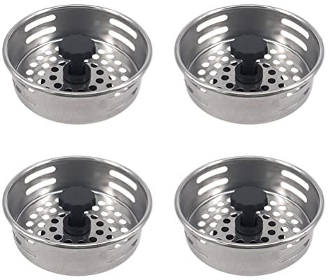 VILLCASE 4 Stück Küchenspüle Sieb Waschbecken Spülbeckensieb Haarfänger Abtropfen Lassen Wannenablauf Haarfänger Küche Bodenablauf Duschablauf Haarsieb Draussen A27 Gummi Filtersieb