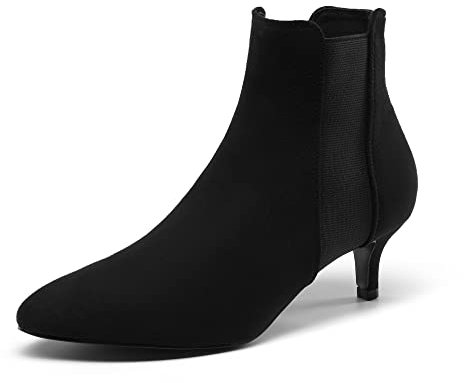 DREAM PAIRS Stivali da Donna Stivaletti alla Caviglia con Tacco Grosso,Size 39,Nero,SDAB2213W-E