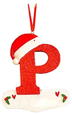 Kleine Anhänger Holz Weihnachten Deko Personalisierte Dekorationen Buchstaben Weihnachten Personalisierte Buchstaben Weihnachtsschmuck 26 für eine Festliche Weihnachtsdekoration (red16, One Size)