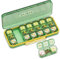OFIDUS 21 Zellen 3 Mal pro Tag Pillen Organizer - Feuchtigkeitsbeständig Tägliche Niedliche Pillenbox, Abnehmbare Getrennte Zelle 21 Tage Pillenetui Geeignet für Reisen Schmuck & Alltag (Grün)
