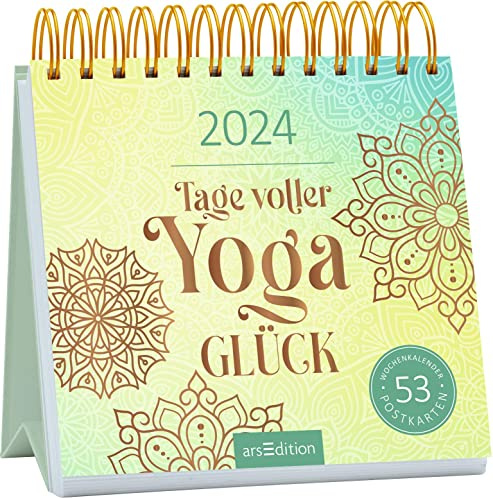 Postkartenkalender Tage voller Yogaglück 2024: Wochenkalender 2024, 53 Postkarten für achtsame und bewusste Momente