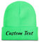 Miujonvy Individuell gestaltete Mütze Slouch Green Beanie Custom Text Warme Strickschädelmütze