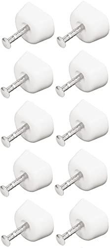 cyclingcolors 10x Portaestantes soportes para estantes plástico blanco con clavos metálico puntas cilíndrico tacos tondo muebles