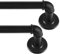Schwarze Gardinenstange Ausziehbar Metall x2 Sätze, Industrie Gardinenstangen für Ösenvorhänge, Industrielle Gardienenstangenset für Fenster 67 cm - 122 cm. ((67 cm - 122 cm) X 2 PACK)