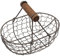 DOITOOL Egg Storage Wire Egg Basket with Wood Handle Country Vintage Style Egg Gathering Basket Wire Fruit Storage Basket Vegetables Container for Carrying and Collecting Chicken Eggs Egg Holder