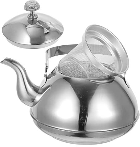 Kichvoe Edelstahl-teekanne Für Küche Mit Filter Infuser Camping-teekessel Metallwasserkessel Wasserkocher Teekanne Haushaltsteekanne Küchenteekanne Wasserkocher Für Induktionsherde